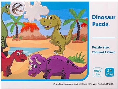 Bērnu puzle ar dinozauriem, 24 gabaliņi