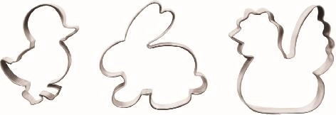 Easter cookie cutters – chick, hen and bunny, set of 3