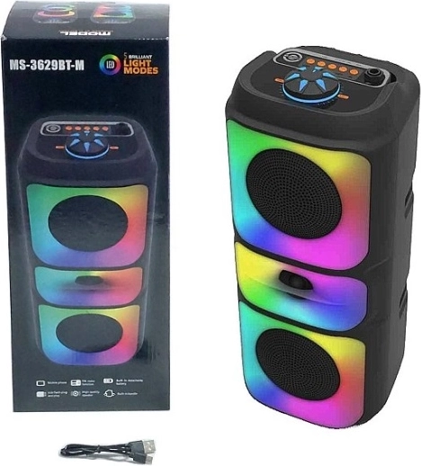 Kompakts Bluetooth skaļrunis ar FM radio un RGB LED apgaismojumu