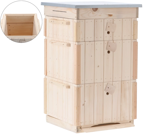 Wooden insulated Wielkopolski beehive, 10-frame