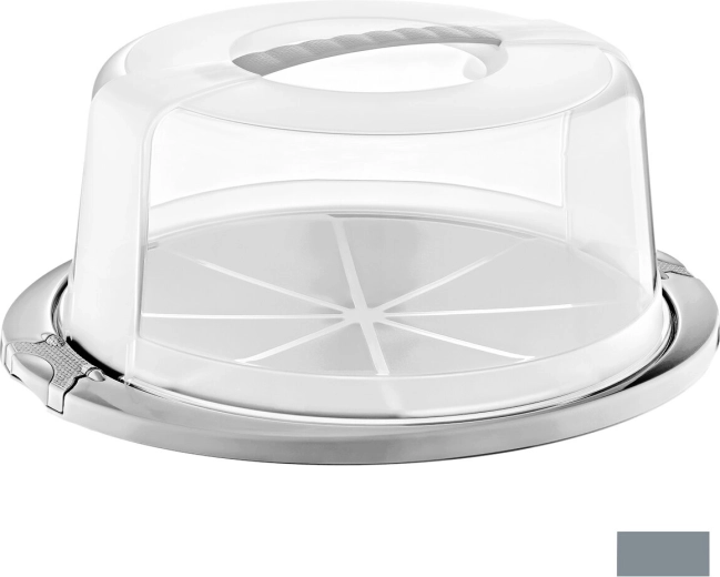 Plastic tray with lid, 30 cm diameter (assorted colors)