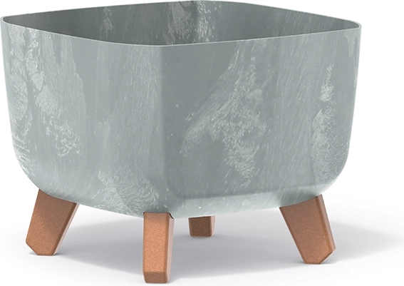 Puķu pods Gracia Square ar betona efektu 24 × 24 cm, pelēks