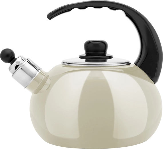 Emaljēta tējkanna uz plīts 2,5 l, krēmkrāsā