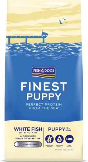 Fish4Dogs Finest granulas lielo šķirņu kucēniem ar baltajām zivīm un kartupeļiem 1,5 kg