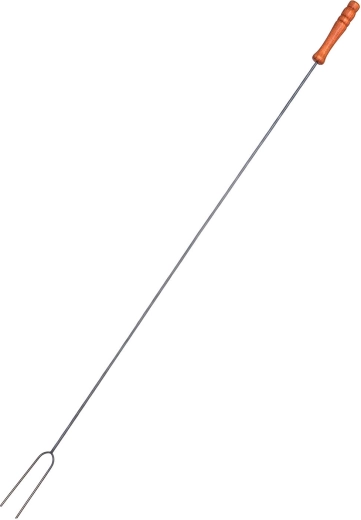 Nerūsējošā tērauda cepšanas dakša ar koka rokturi, 97 cm
