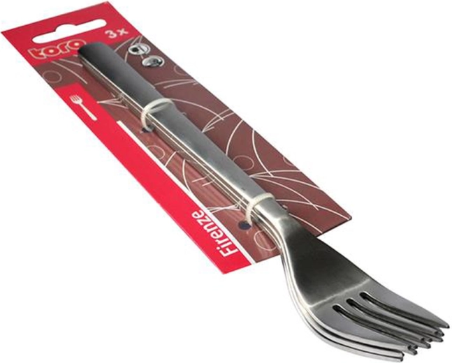 Stainless steel dinner fork TORO Firenze, set of 3 pcs