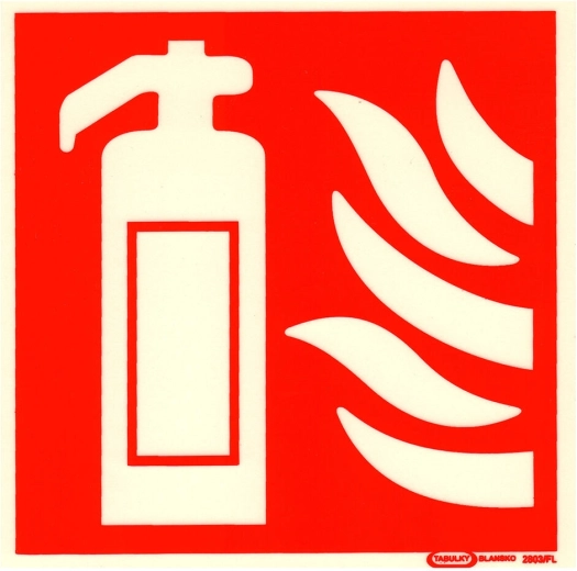 Self-adhesive sign – fire extinguisher symbol 148 × 148 mm