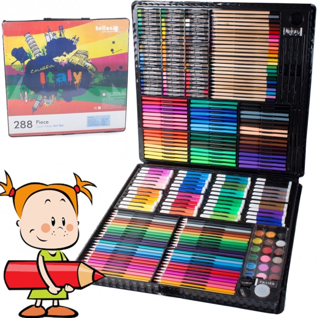 Mākslinieka gleznošanas komplekts koferītī 288 gab.