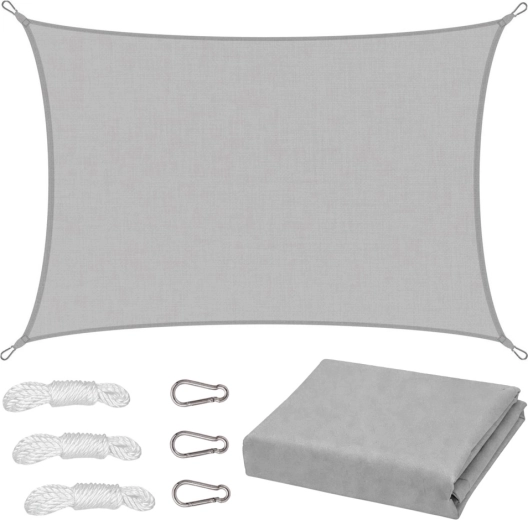 Ūdensizturīgs taisnstūrveida ēnošanas pārsegs pelēks 300 × 400 cm