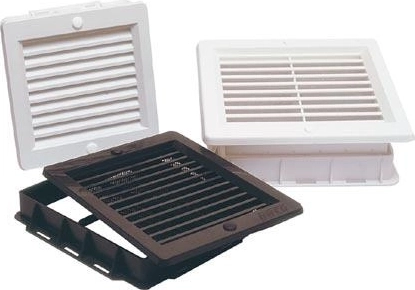 Ventilation grille with mesh 150 × 200 mm, white