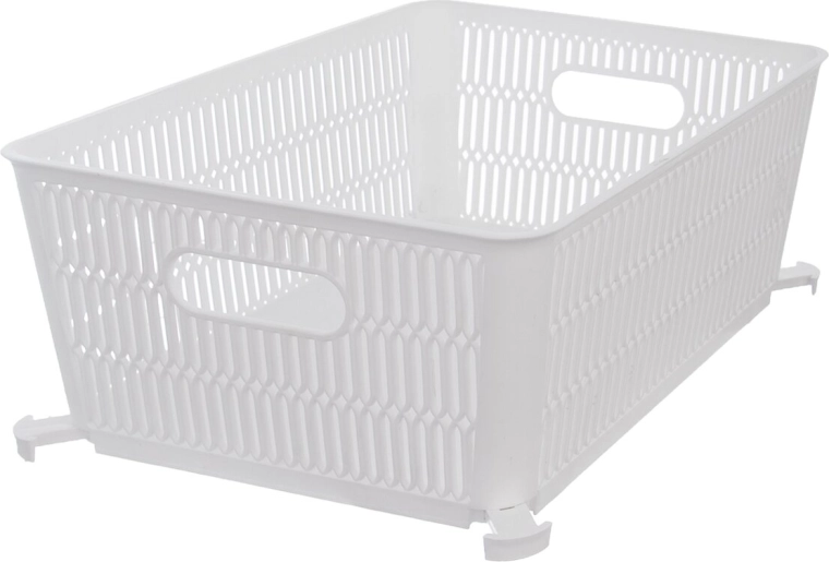 Saliekams plastmasas uzglabāšanas groziņš Nesta balts 28,5 × 23 × 12 cm