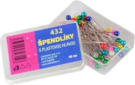 Kancelejas spraudītes ar apaļu galviņu, krāsu mikss, 50 gab.