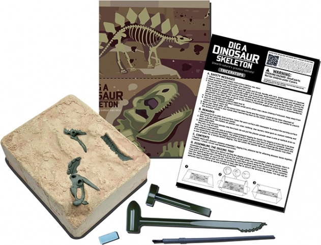 Triceratopsa dinozaura skelets – izrakumu komplekts 4M