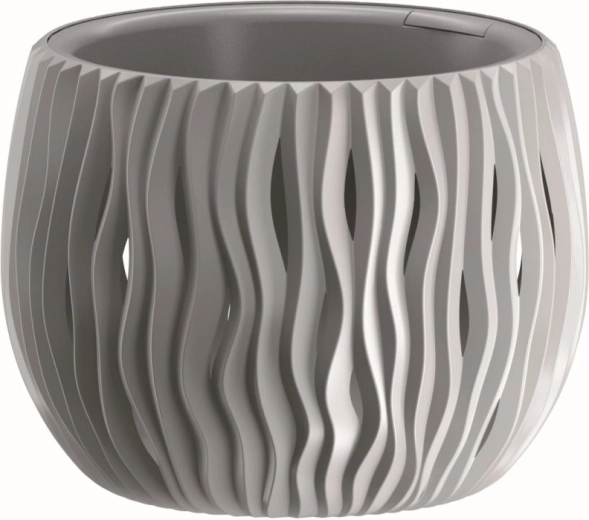 Puķu pods Sandy Bowl ar ieliktni 18 cm – pelēks akmens