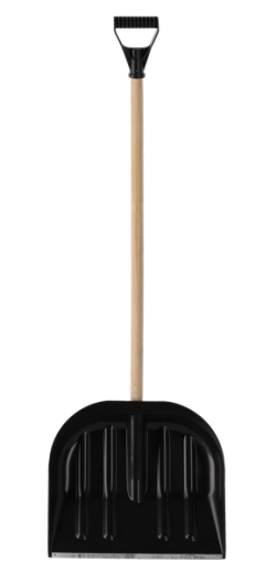 Plastic snow shovel 45 cm with wooden handle and D-grip