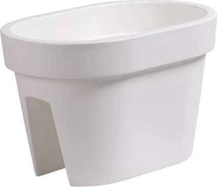 Puķu pods balkona margām Lofly Railing 39,6 cm, balts