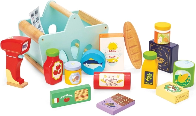 Le Toy Van koka groziņš ar pārtikas produktiem un skeneri