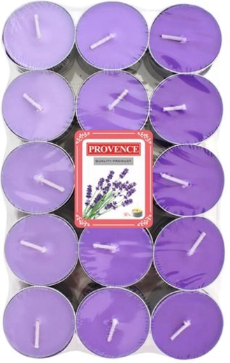 Provence scented tealights with lavender fragrance, 30 pcs