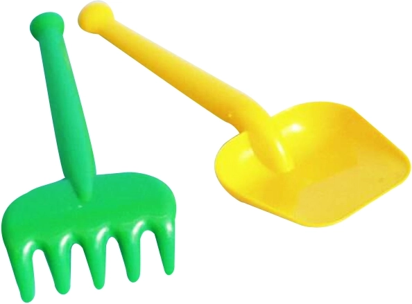 Plastmasas dārza komplekts bērniem – maza lāpstiņa un grābeklis