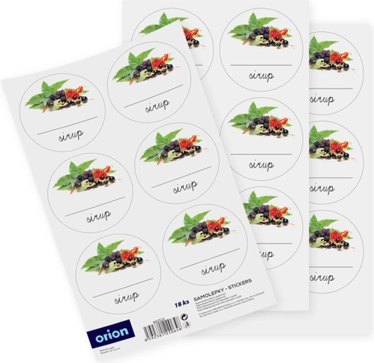 Syrup Bottle Stickers (blank) 18 pcs CZ/SK