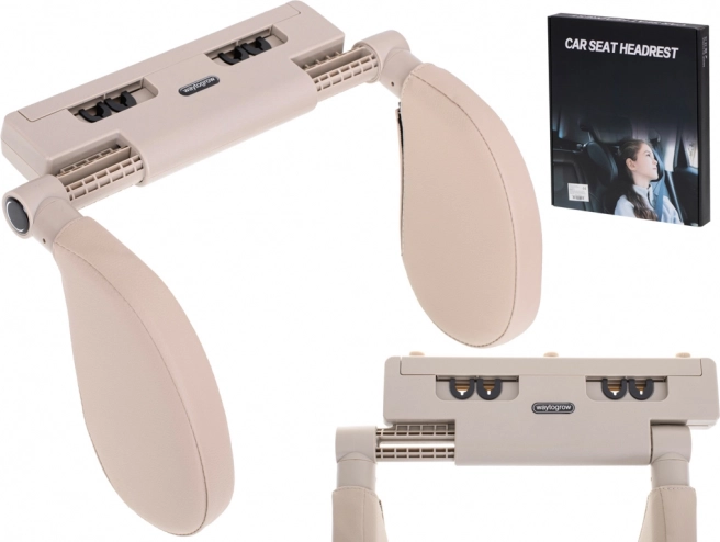 Automašīnas sēdekļa ceļojumu atbalsta spilvens galvai un kaklam, regulējams – Bēšs