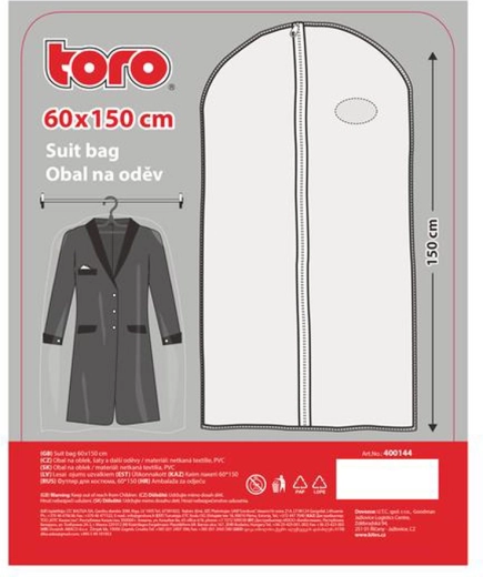 Aizsargpārvalks uzvalkam 150 × 60 cm no neausta materiāla