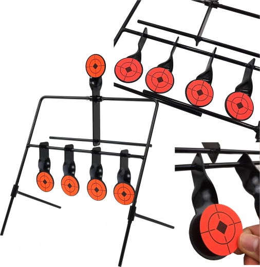 tērauda šaušanas mērķis ar automātisku atiestatīšanu, 5 mērķi