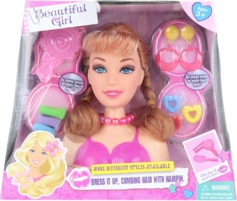 Frizierēšanas galva ar piederumiem frizūrām