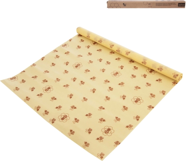 EKO bišu vaska pārtikas ietinamais audums ruļļos no kokvilnas (100 × 33 cm)