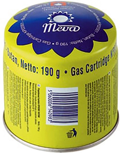Pierce-type gas cartridge 190 g MEVA