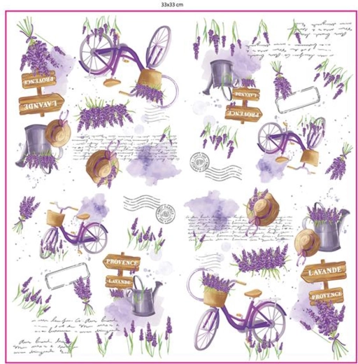Lavender Paper Napkins, 3-ply, 33 × 33 cm