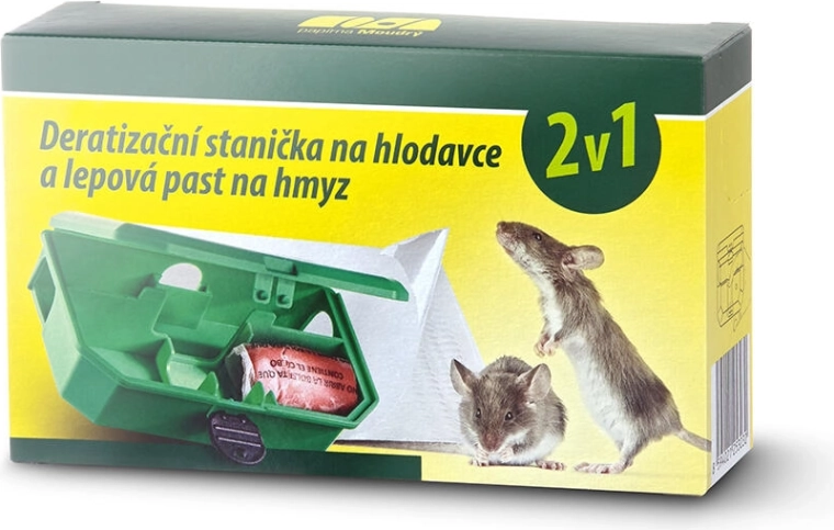 2-in-1 rodent bait station with locking