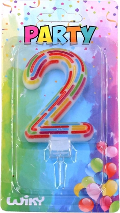 Ballīšu svece numurs 2 ar svītrām