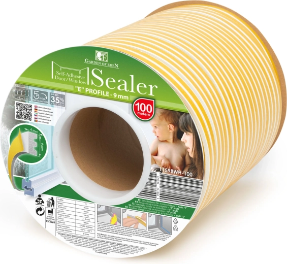 Self-adhesive insulating sealing tape for doors and windows
