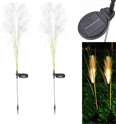 Saules dārza gaismas pampu zāles formā, komplekts 2 gab., 85 cm