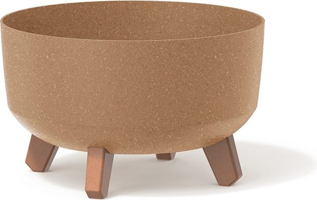 Puķu pods uz kājiņām Gracia Low Eco Wood 23,5 cm – naturo