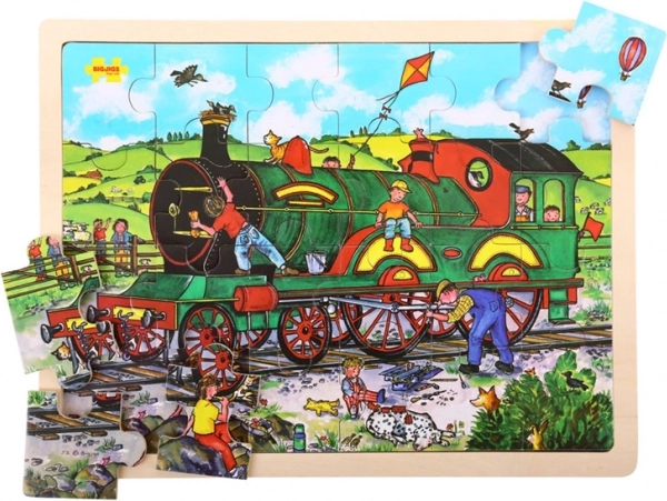 Bigjigs Toys koka puzle vilciens, 24 gabali