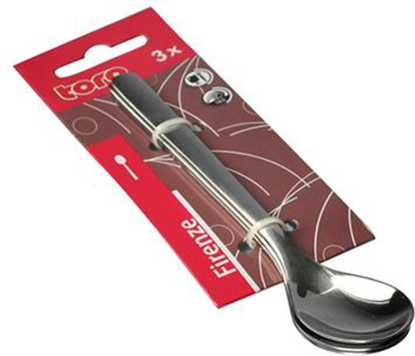 Stainless steel teaspoon TORO Firenze, set of 3 pcs