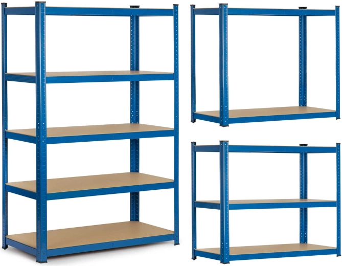 Metāla plaukts Humberg 150 × 75 × 30 cm, 5 plaukti, zils