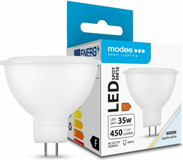 LED spuldze GU5.3 MR16 5 W auksti balta 6000 K Modee Lighting