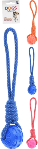 Dog toy ball with rope 40 × 7 × 7 cm, mixed colors