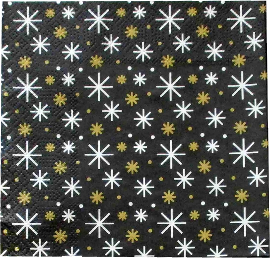 Ziemassvētku salvetes ar sniegpārslu motīvu 33 × 33 cm, 3 slāņu – 1 gab.