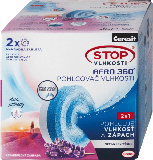 Ceresit Stop mitrums AERO 360° rezerves tabletes lavanda 2×450 g