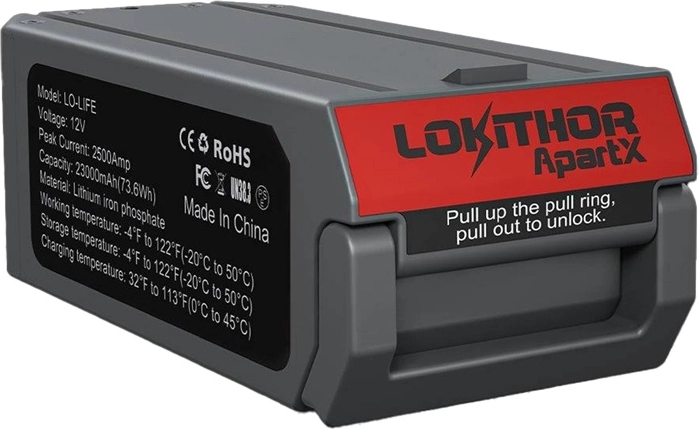 Akumulators Lokithor LO-LIFE ierīcei ApartX (LiFePO4, 23000 mAh, 2500 A)