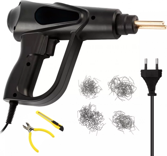 Kompakts plastmasas metinātājs ar LED un piederumiem