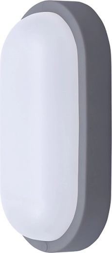Solight LED āra ovāls gaismeklis 13 W, 910 lm, 4000 K, IP54, pelēks, 21 cm