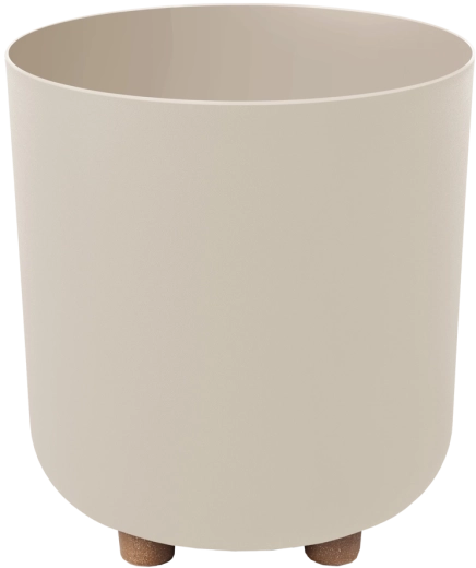 Puķu pods Sofia 24 cm no pārstrādātas plastmasas bēšā krāsā