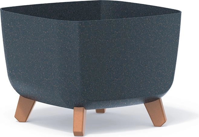 Puķu pods Gracia Square Eco Wood 24 × 24 cm – antracīta dizains ar koka imitāciju