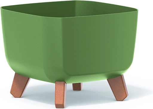 Puķu pods Gracia Square 24 × 24 cm zemes zaļā krāsā uz kājiņām