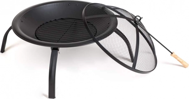 Dārza metāla ugunskura trauks ar vāku 55 cm